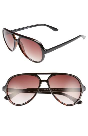 Women's A.j. Morgan Regiment 57mm Gradient Lens Aviator Sunglasses - Tortoise/ Black