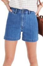 Women's Madewell Emmett High Waist Denim Shorts - Blue