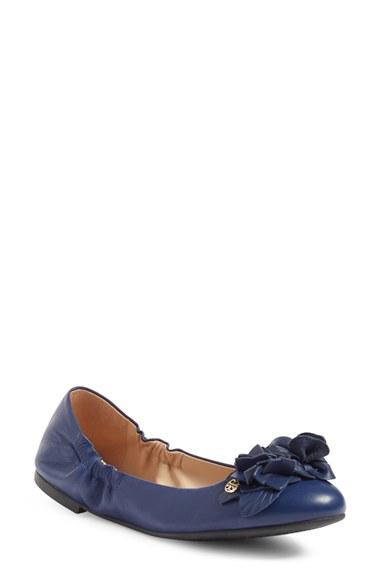 Women's Tory Burch 'blossom' Ballet Flat .5 M - Blue