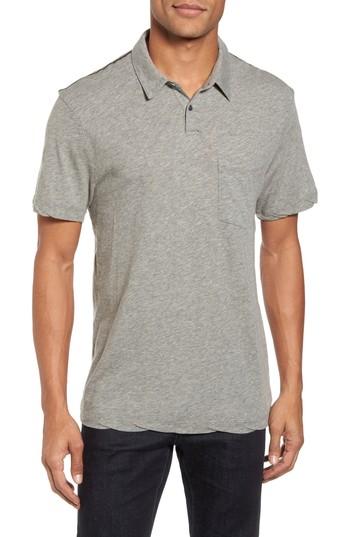Men's James Perse Contrast Stitch Polo (m) - Grey