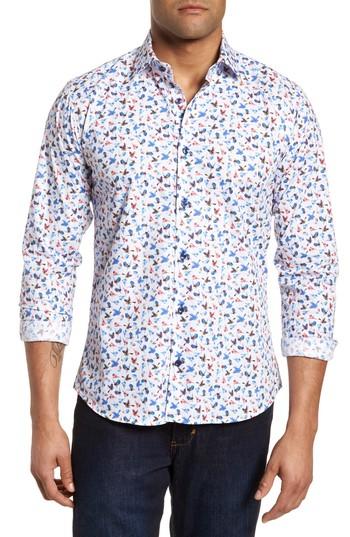 Men's Jared Lang Slim Fit Bird Print Sport Shirt, Size - None
