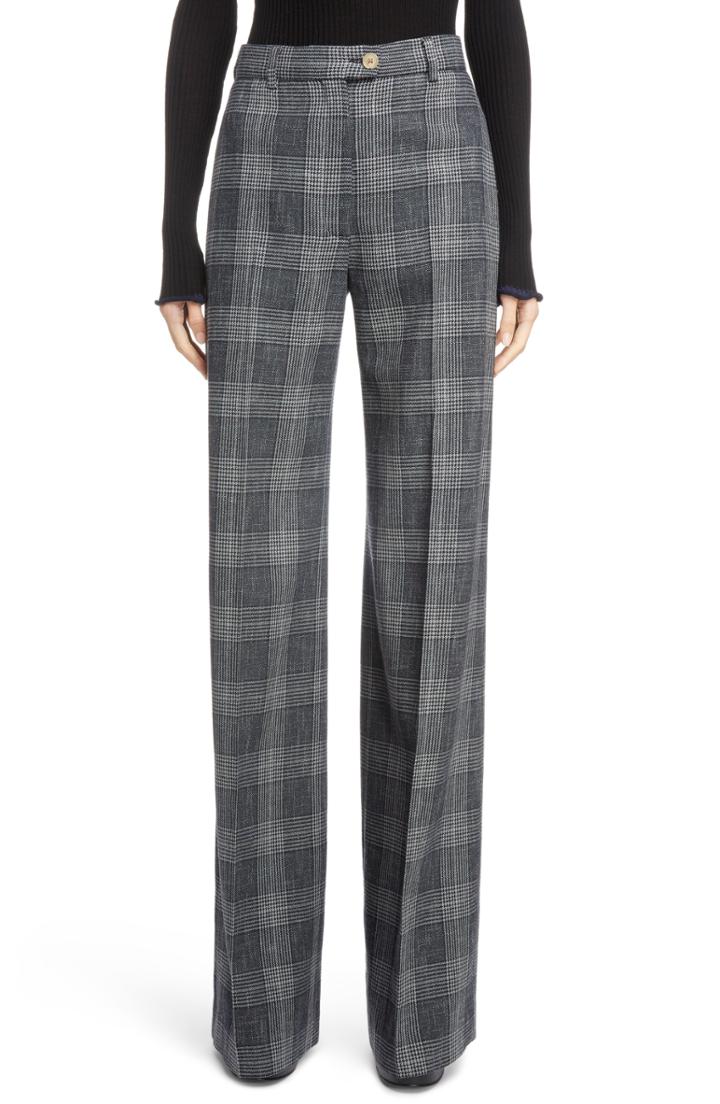 Women's Acne Studios Wide Leg Check Pants