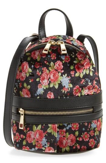 Bp. Mini Floral Velvet Convertible Backpack -