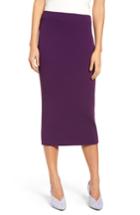Women's Halogen Skinny Ribbed Sweater Midi Skirt - Purple