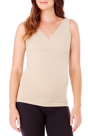 Women's Ingrid & Isabel Crossover Maternity/nursing Tank - Beige