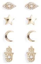 Women's Ettika Set Of 4 Stud Earrings