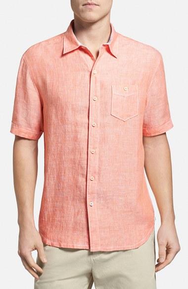 Men's Tommy Bahama 'party Breezer' Island Modern Fit Short Sleeve Linen Sport Shirt