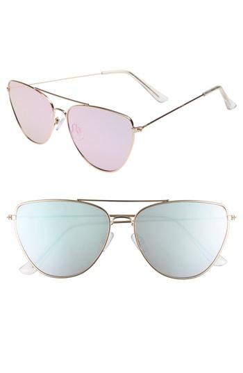 Women's Leith 60mm Cat Eye Aviator Sunglasses - Silver