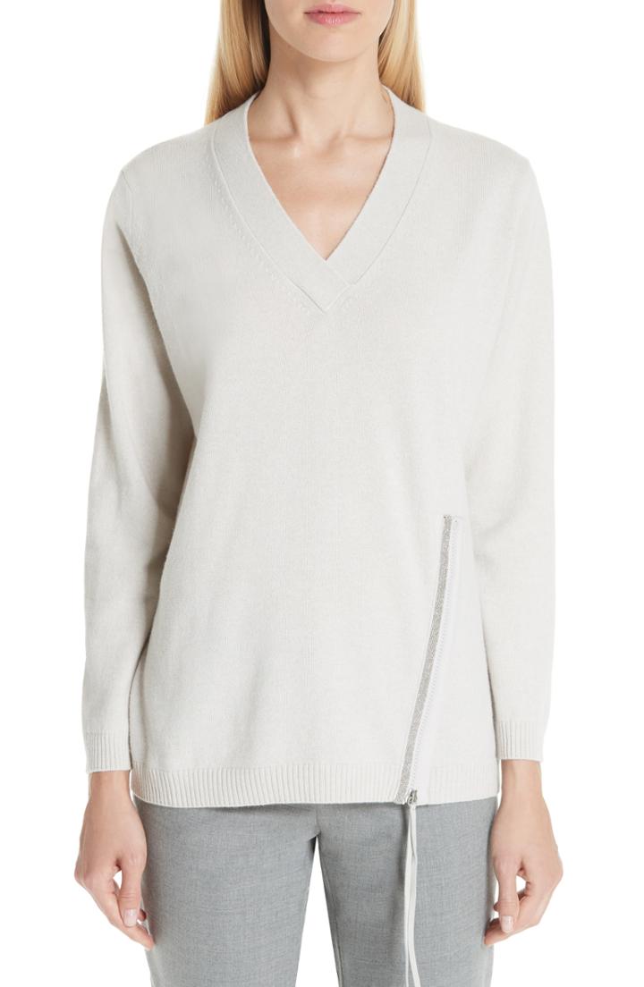 Women's Fabiana Filippi Beaded Wool Blend Pullover Us / 44 It - Beige