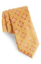 Men's Nordstrom Men's Shop Floral Silk Tie, Size - Orange