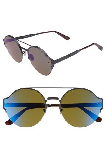 Women's Bottega Veneta 54mm Round Semi-rimless Sunglasses - Black