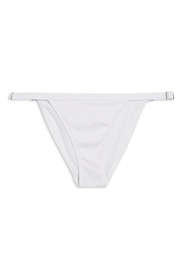Women's Topshop Ribbed Tanga Bikini Bottom Us (fits Like 0) - White