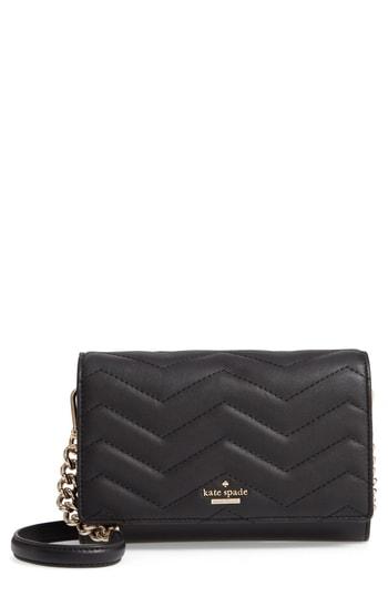 Kate Spade New York Reese Park - Wyn Quilted Leather Crossbody - Black