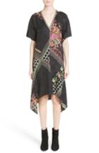 Women's Etro Floral & Polka Dot Print Flutter Dress Us / 38 It - Black