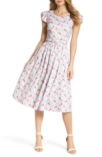 Women's Gal Meets Glam Collection Packed Bouquet Print Cotton Dress - Pink