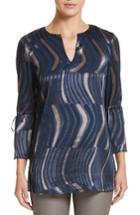 Women's Lafayette 148 New York Sela Ingenue Devore Blouse - Blue