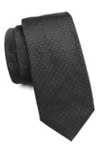 Men's Emporio Armani Dot Pattern Silk Tie, Size - Grey