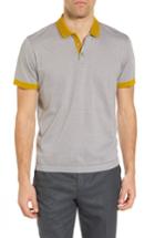 Men's Ted Baker London Beagle Trim Fit Stripe Jersey Polo (m) - Grey