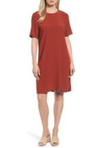 Women's Eileen Fisher Tencel Blend Jersey Shift Dress, Size - Red