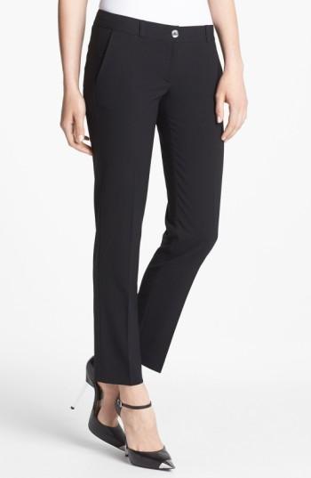 Petite Women's Michael Michael Kors 'miranda' Stretch Ankle Pants P - Black