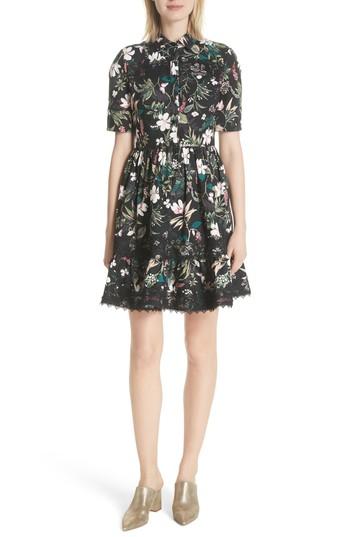 Women's Kate Spade New York Botanical Poplin Shirtdress - Black