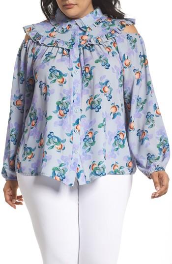 Women's Lost Ink Peach Print Blouse