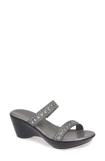 Women's Athena Alexander Beguine Stud Embellished Slide Sandal M - Metallic