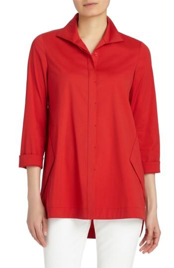 Women's Lafayette 148 New York Marla Tunic Blouse, Size - Red