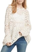 Women's Free People Traveling Lace Sweater, Size - Ivory