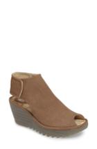 Women's Fly London Yahl Open Toe Platform Wedge -10.5us / 41eu - Beige