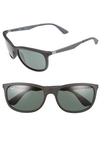 Men's Ray-ban Wayfarer 59mm Sunglasses - Matte Black/green