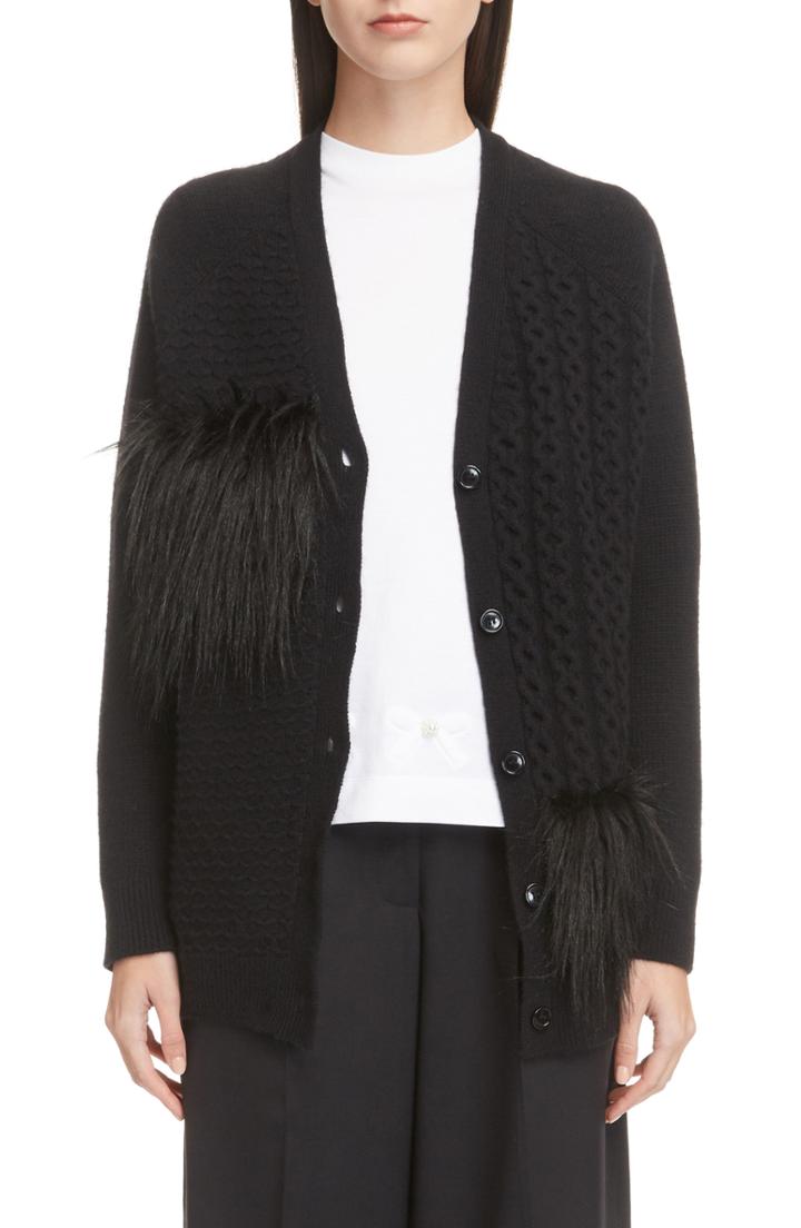 Women's Simone Rocha Patchwork Merino Wool & Cashmere Cardigan