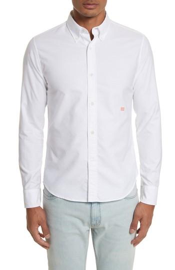 Men's Acne Studios Ohio Face Patch Oxford Shirt - White