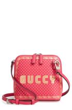 Gucci Guccy Logo Moon & Stars Leather Crossbody Bag - Pink