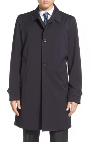 Men's Michael Kors Trim Fit Waterproof Overcoat R - Blue