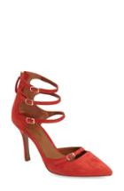 Women's Linea Paolo 'madi' Ankle Strap Pump M - Red