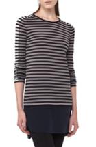 Women's Akris Punto Multicolor Stripe Stretch Wool Pullover