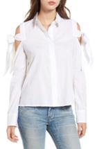 Women's Bp. Bow Sleeve Cold Shoulder Shirt, Size - White