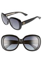 Women's Gucci 55mm Rectangular Sunglasses - Black/ Grey
