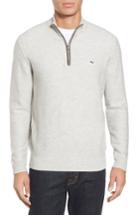 Men's Vineyard Vines Merino Wool Twill Stitch Quarter Zip Sweater - Grey