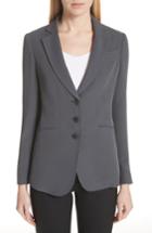 Women's Emporio Armani Stretch Crepe Blazer Us / 42 It - Grey