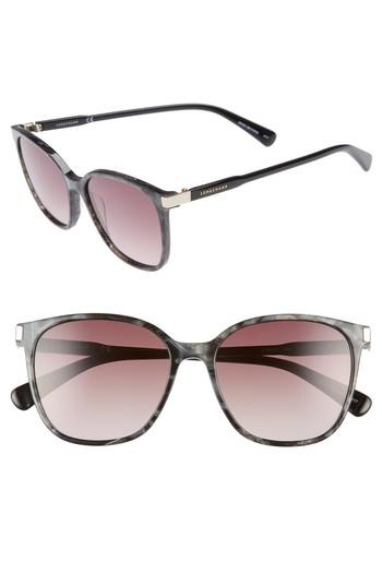 Women's Longchamp 54mm Square Sunglasses - Marble Black