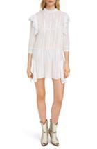 Women's Isabel Marant Etoile Alba Embroiered Ruffle Dress Us / 34 Fr - White