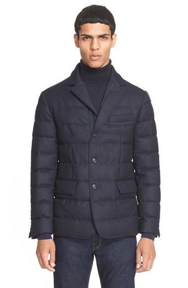 Men's Moncler 'rodin' Quilted Down Sport Coat - Blue