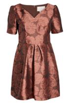 Women's Gal Meets Glam Collection Ingrid Jacquard Fit & Flare Dress (similar To 16w-18w) - Metallic