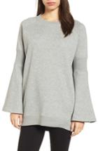 Women's Kenneth Cole New York Bell Sleeve Ribbed Sweatshirt - Grey