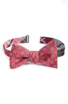 Men's The Tie Bar Crystal Moon Reversible Silk & Linen Bow Tie, Size - Red