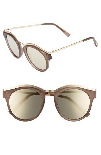 Women's Le Specs Hypnotize 50mm Round Sunglasses - Matte Pebble