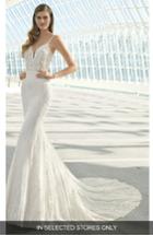 Women's Rosa Clara Debrah Beaded Lace Trumpet Gown, Size In Store Only - White