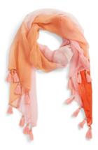 Women's New Friends Colony Beaded Tassel Colorblock Scarf, Size - Orange